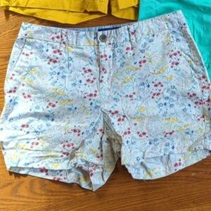 Stylish Women's Shorts Set - Yellow, Teal, Floral